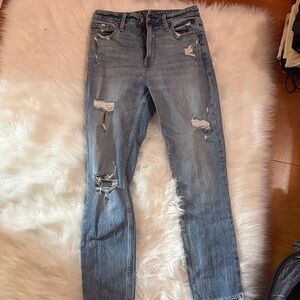 Abercrombie & Fitch Light Blue Distressed Skinny Jeans